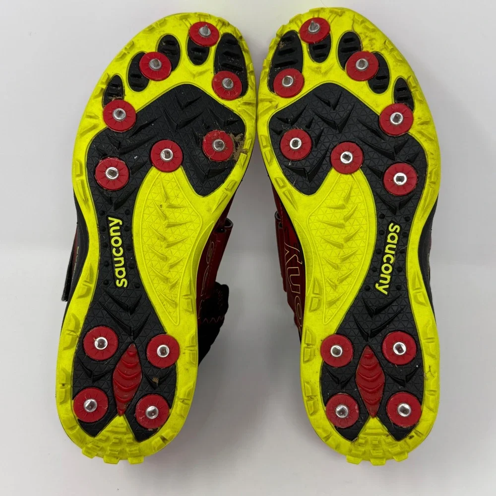 Saucony Lanzar Jav 2 Men 8 Red Citron Javelin Track Field Spikes S29038-1
